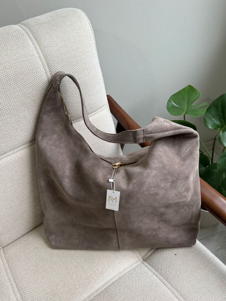 Süet Deri Tilda Çanta Vizon