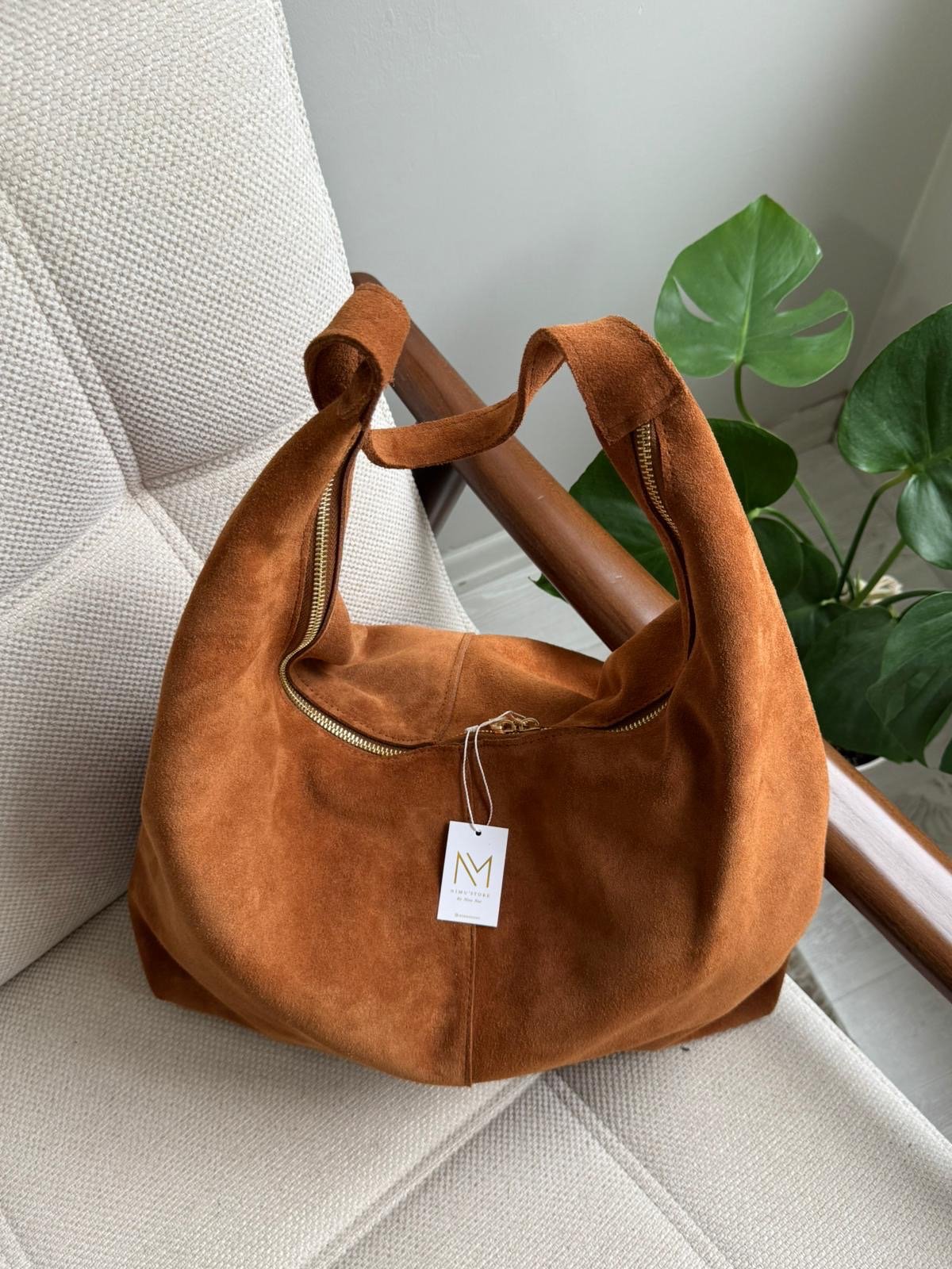 Süet Deri Tilda Çanta Taba