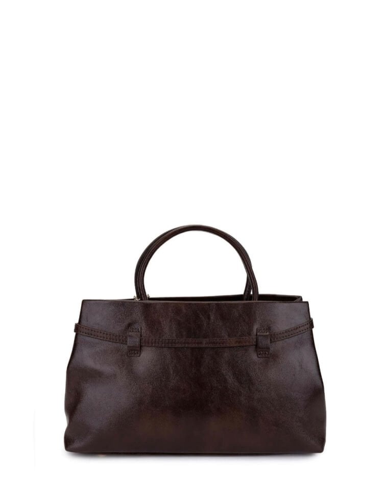 İthal Suni Deri Elora Çanta Kahverengi