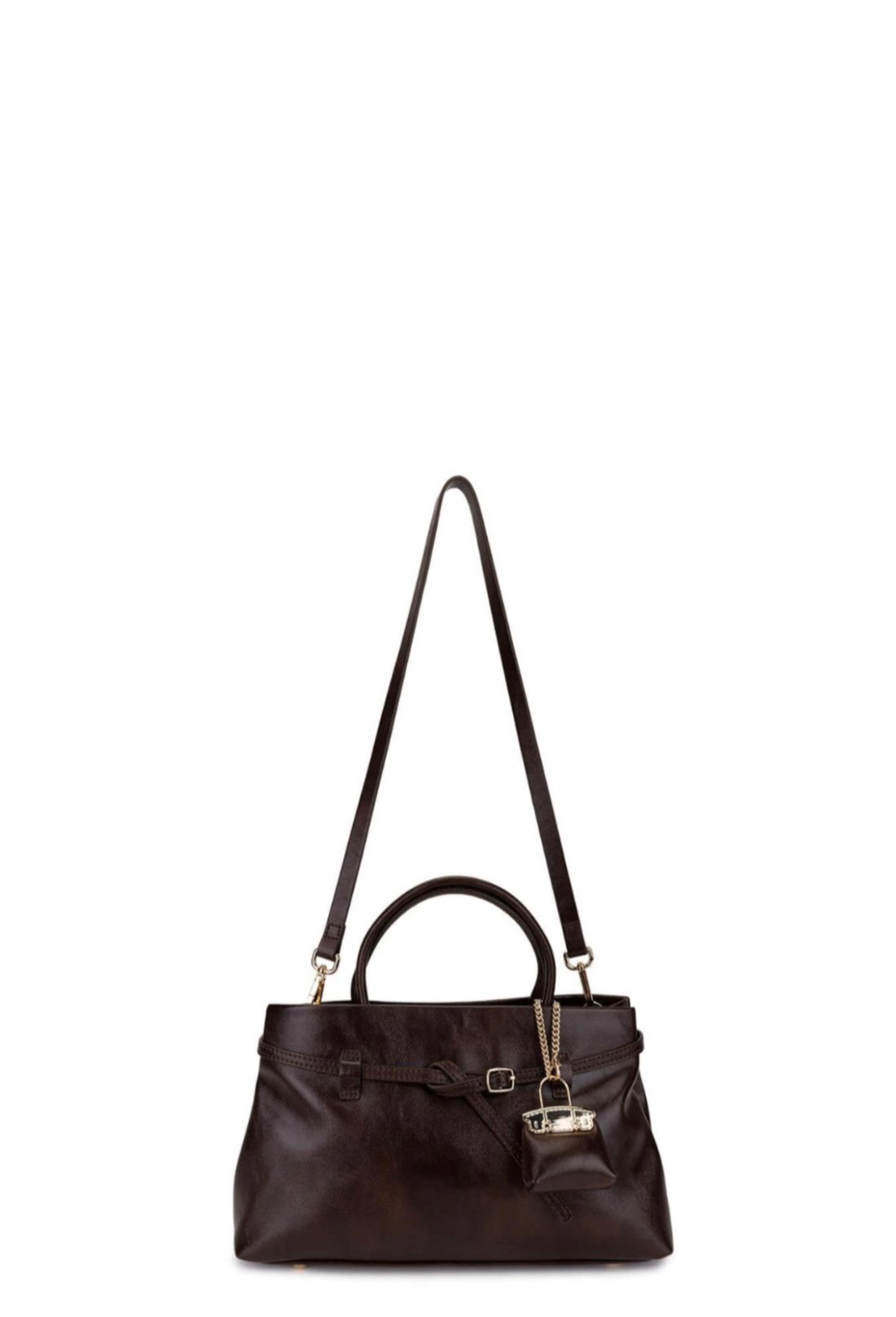 İthal Suni Deri Elora Çanta Kahverengi