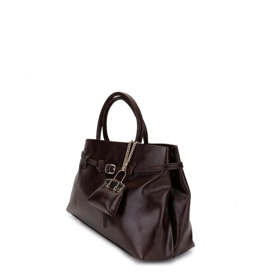 İthal Suni Deri Elora Çanta Kahverengi