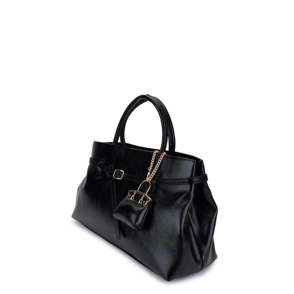 İthal Suni Deri Elora Çanta Siyah